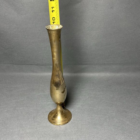 Vintage Brass Vase or Tapered Candle Holder Made In India - Picture 8 of 9